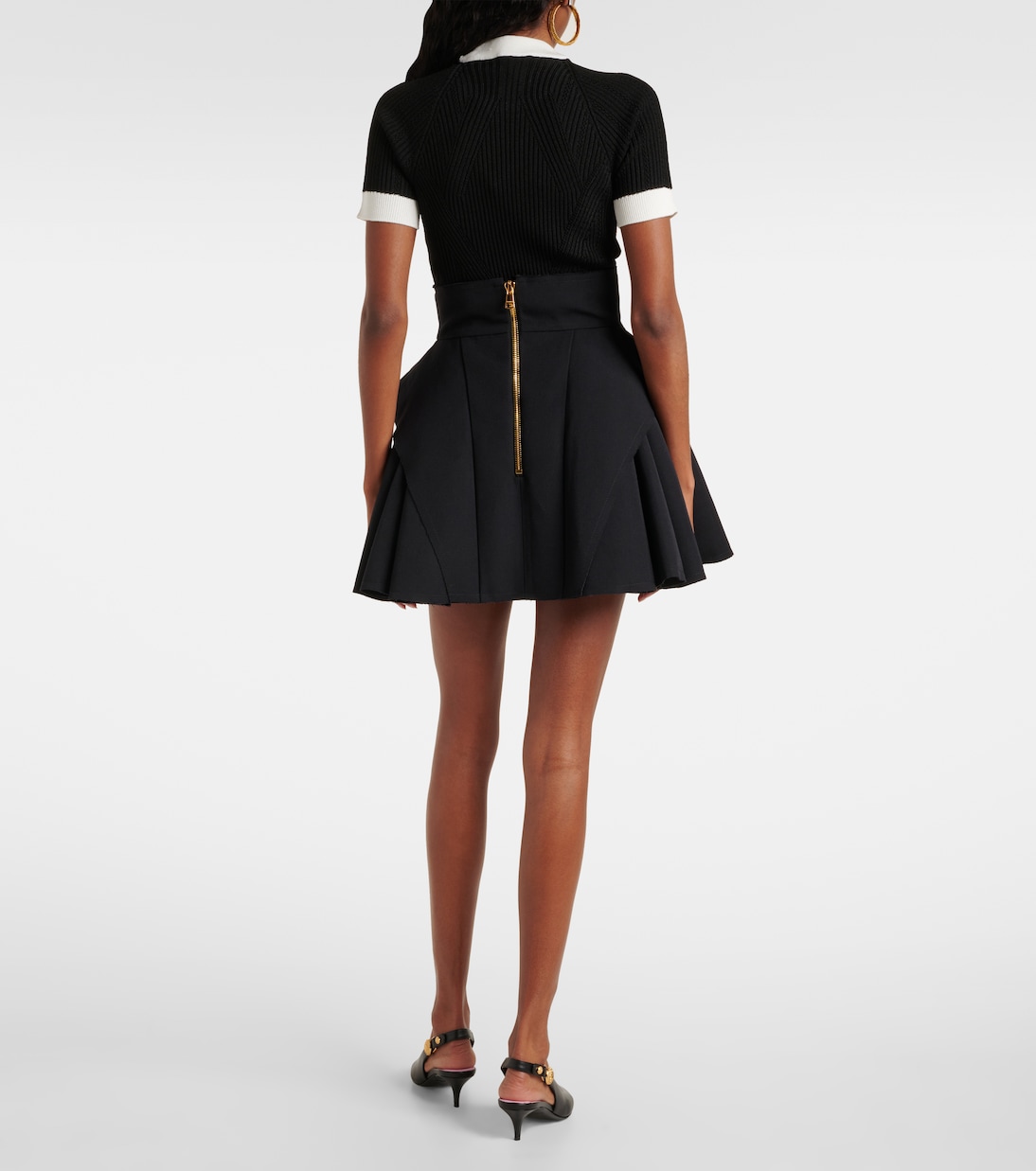 Virgin wool grain de poudre miniskirt | Balmain