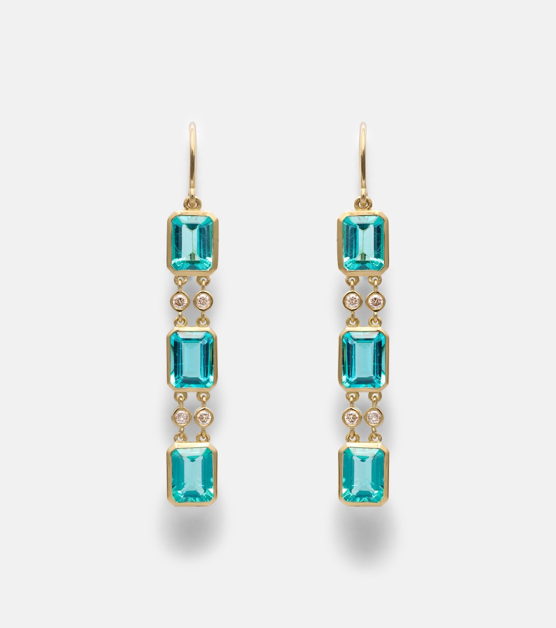 Sofia 18kt gold drop earrings with apatites and diamonds | Ileana Makri