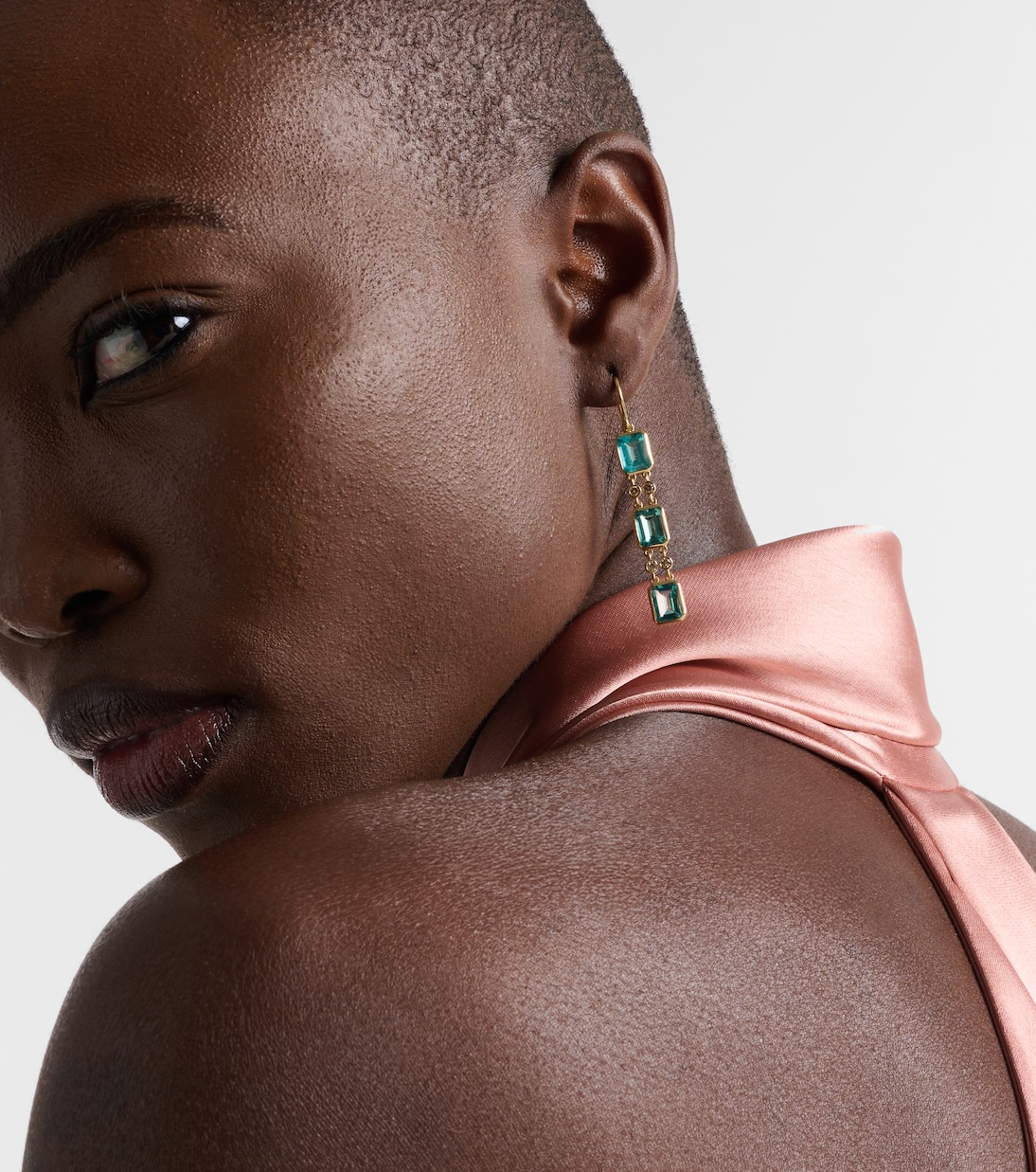 Sofia 18kt gold drop earrings with apatites and diamonds | Ileana Makri