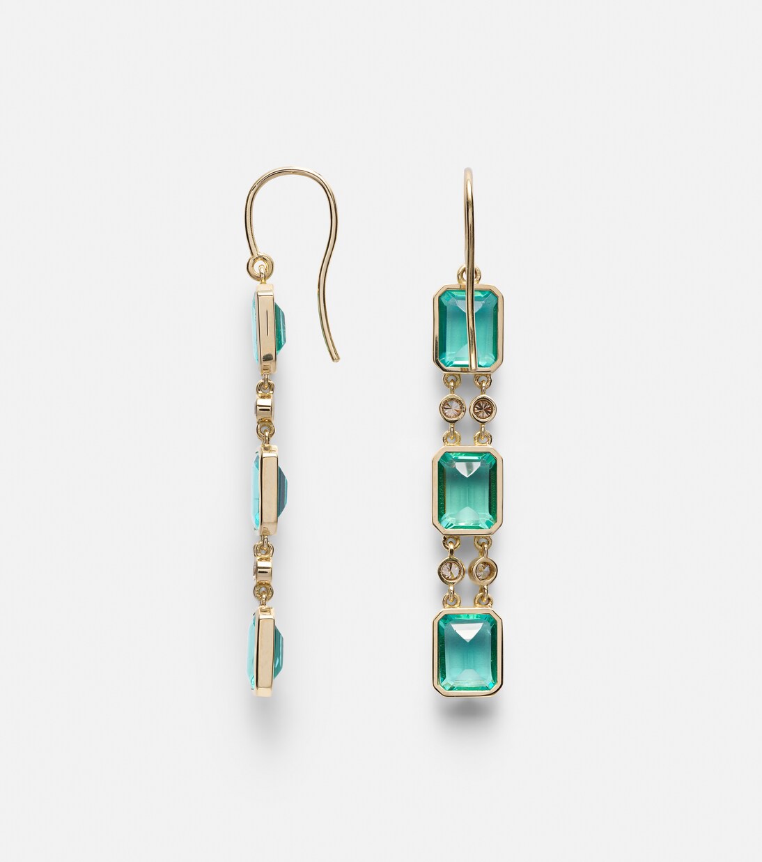 Sofia 18kt gold drop earrings with apatites and diamonds | Ileana Makri