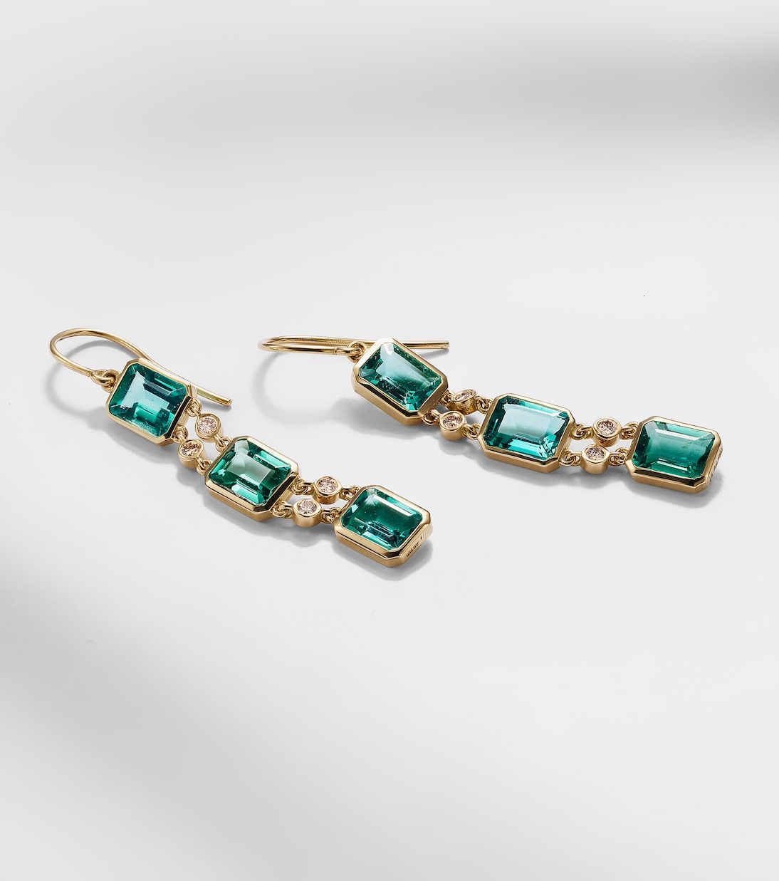Sofia 18kt gold drop earrings with apatites and diamonds | Ileana Makri