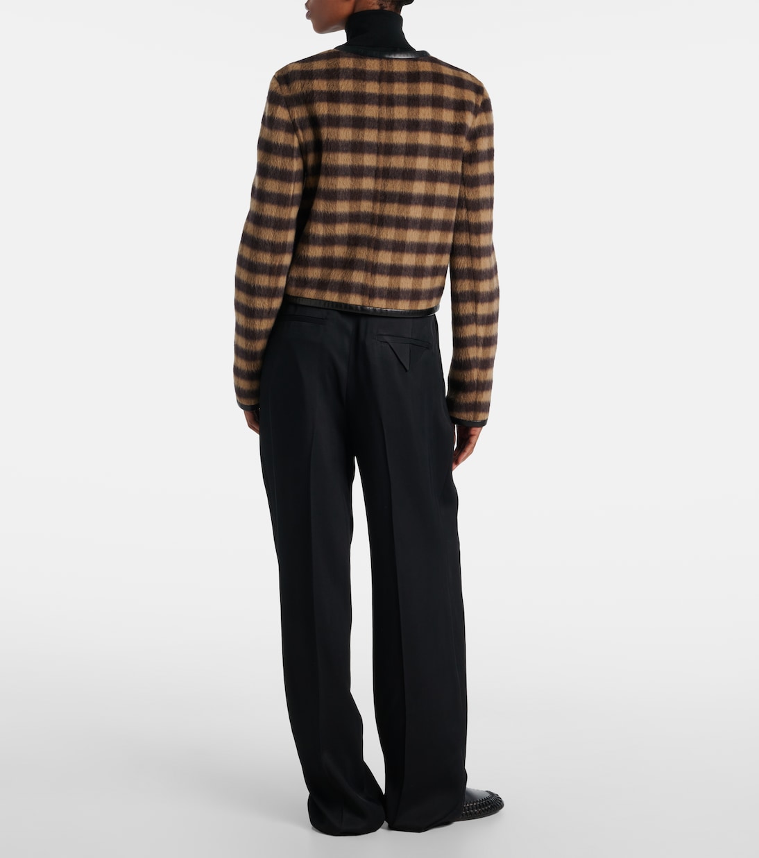 Checked leather-trimmed wool-blend jacket | Proenza Schouler