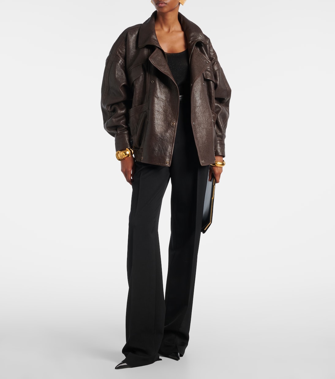 Veste bomber en cuir | Saint Laurent