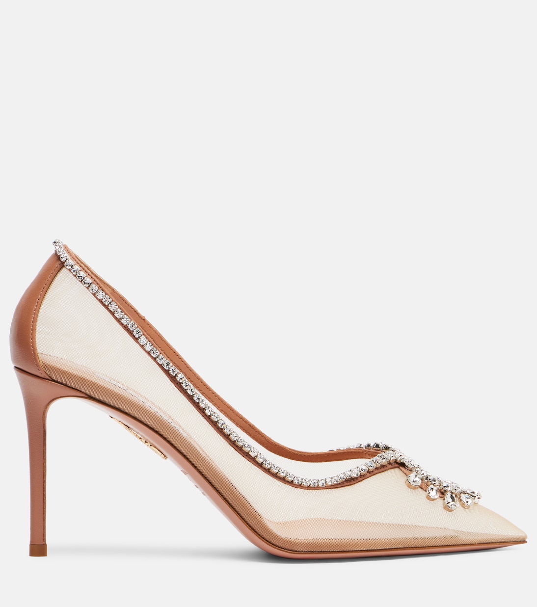 Pumps Seduction aus Mesh mit Kristallen | Aquazzura