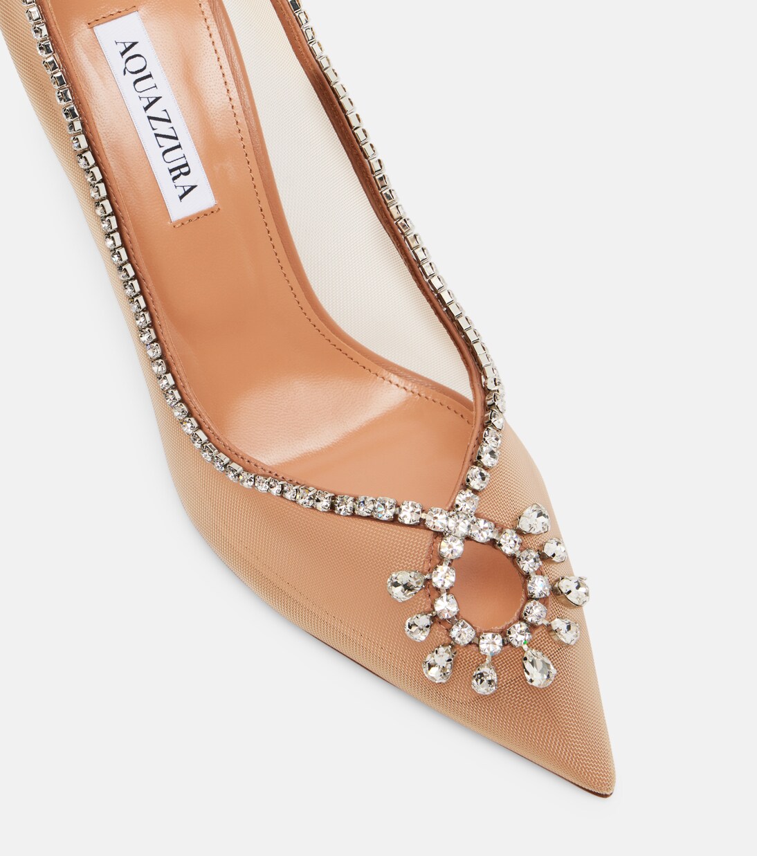 Pumps Seduction aus Mesh mit Kristallen | Aquazzura