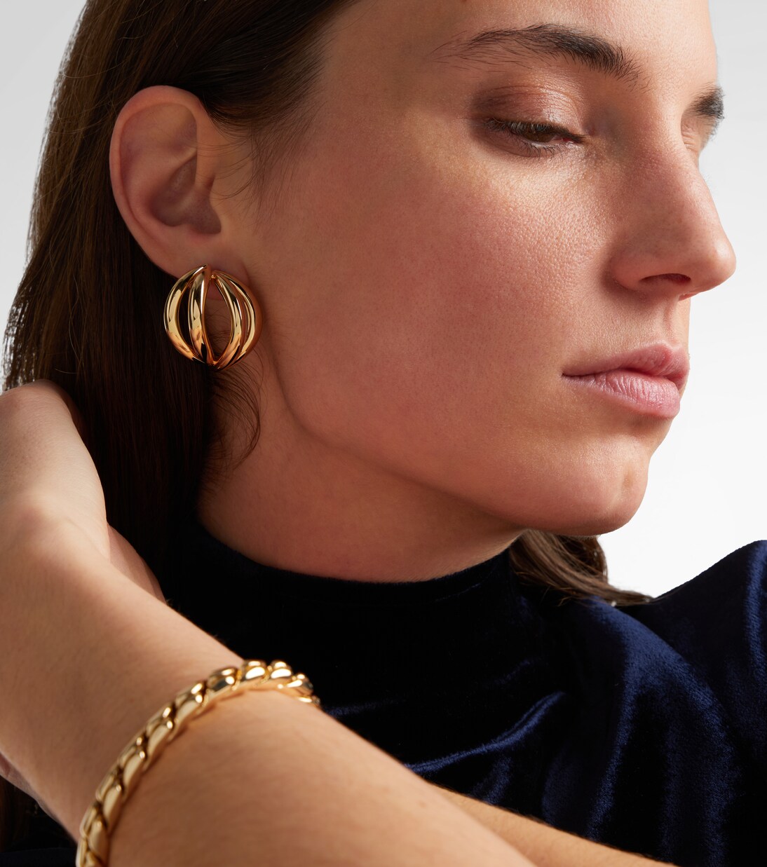 Ohrringe Abstract Line Small, 10kt vergoldet | Jennifer Fisher