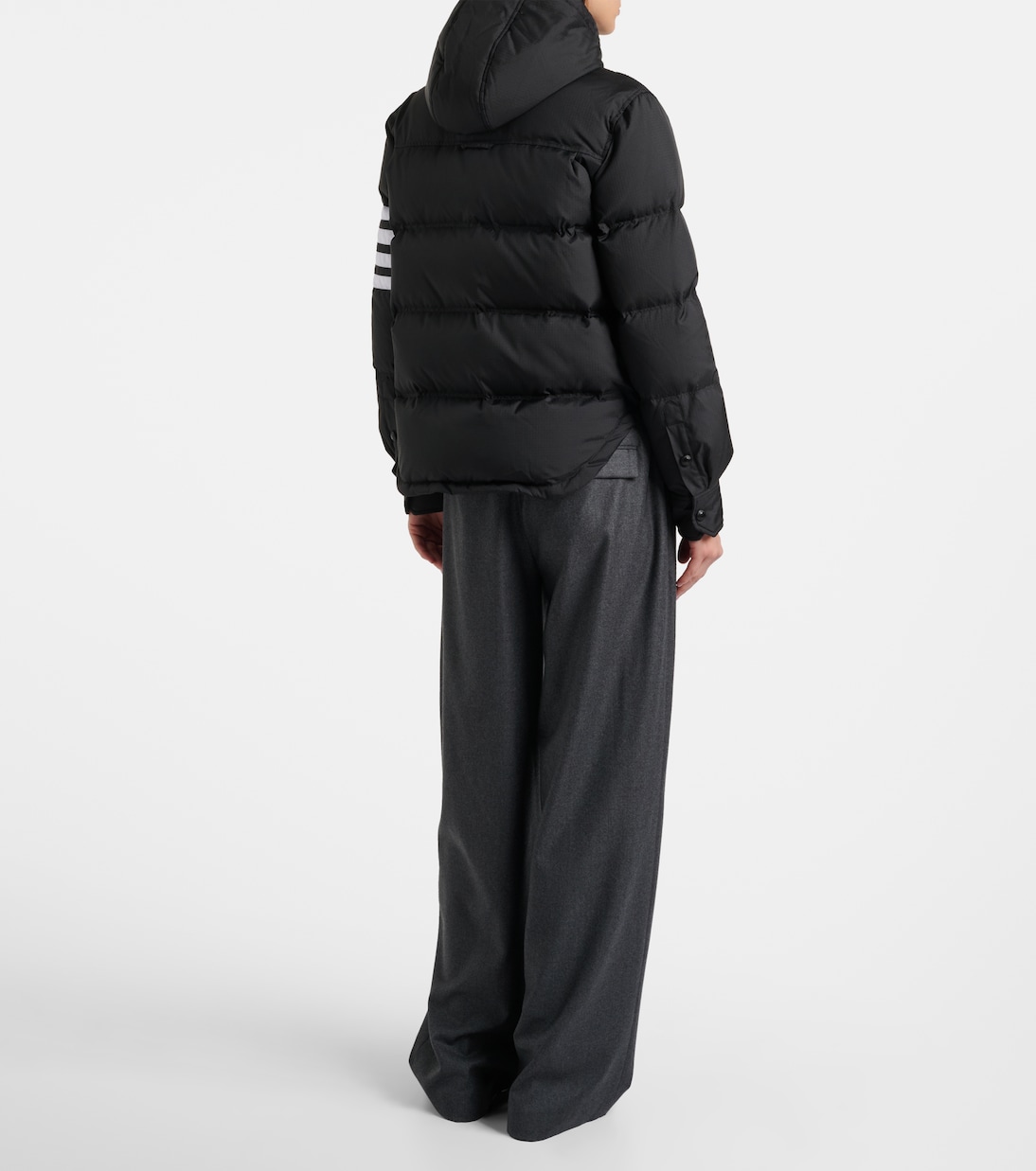 4-Bar hooded quilted down jacket | Thom Browne
