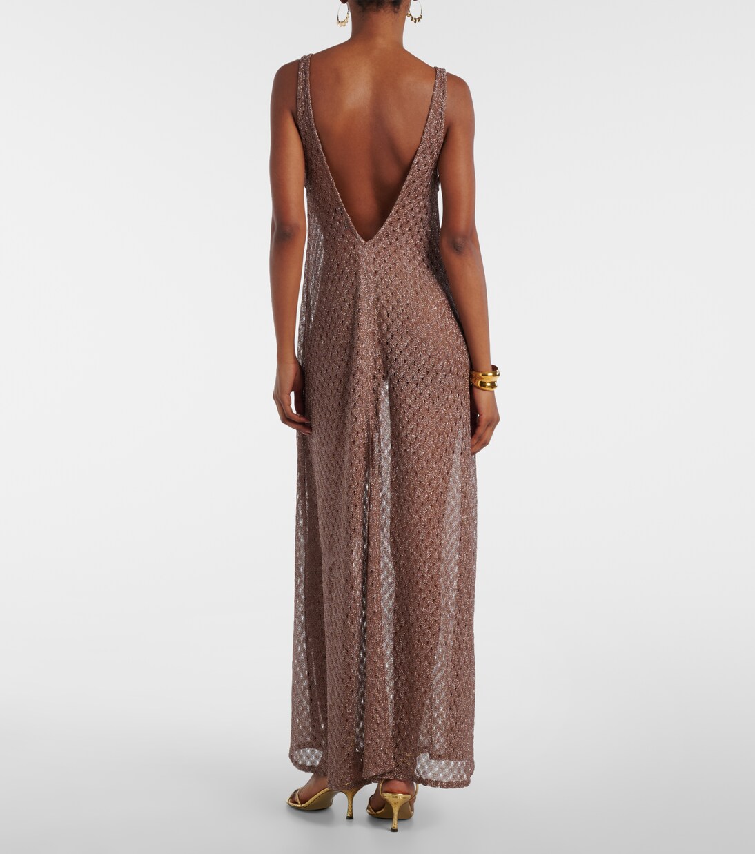 Open-knit lamé maxi dress | Missoni