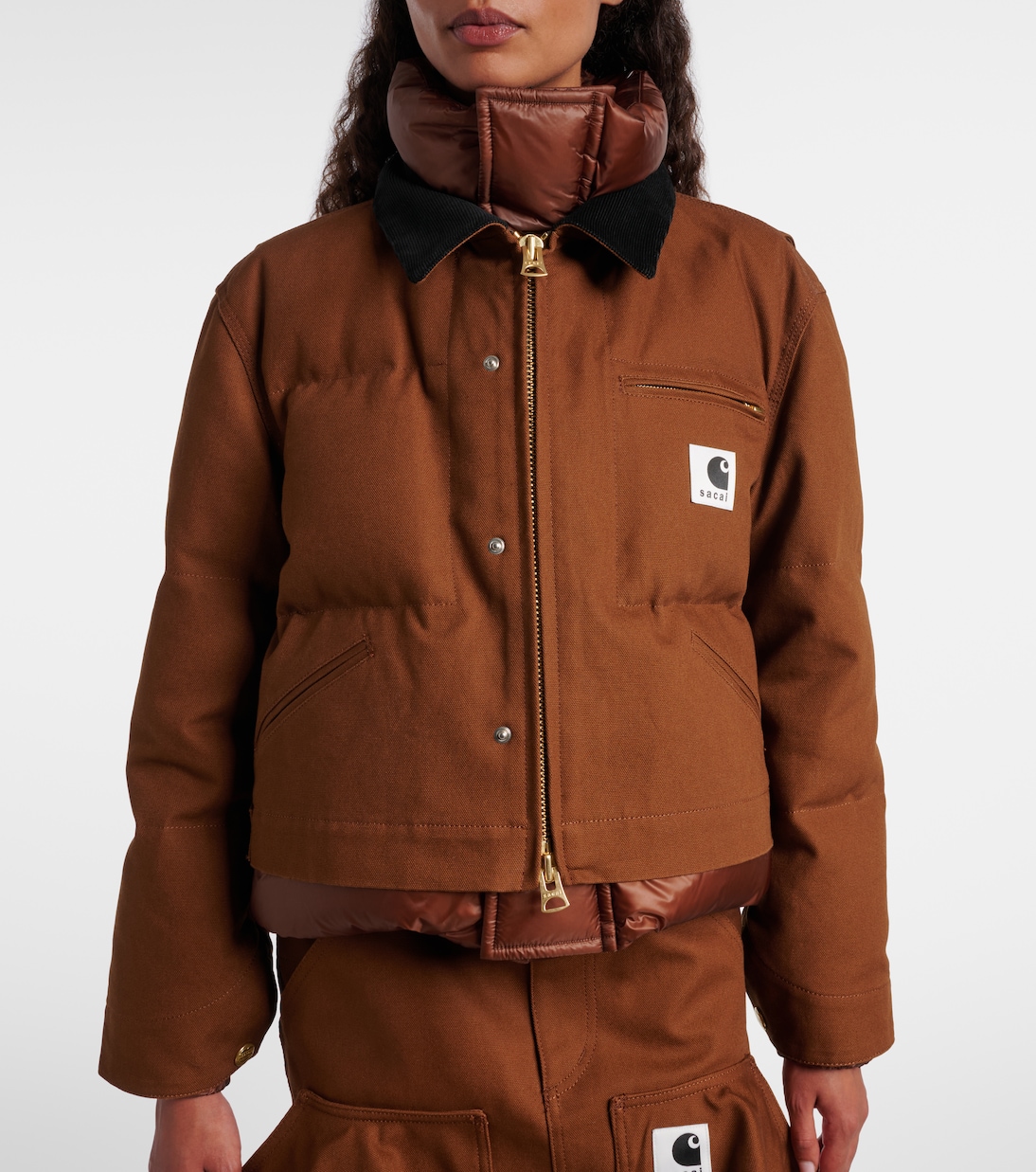 X Carhartt Daunenjacke aus Baumwoll-Canvas | Sacai