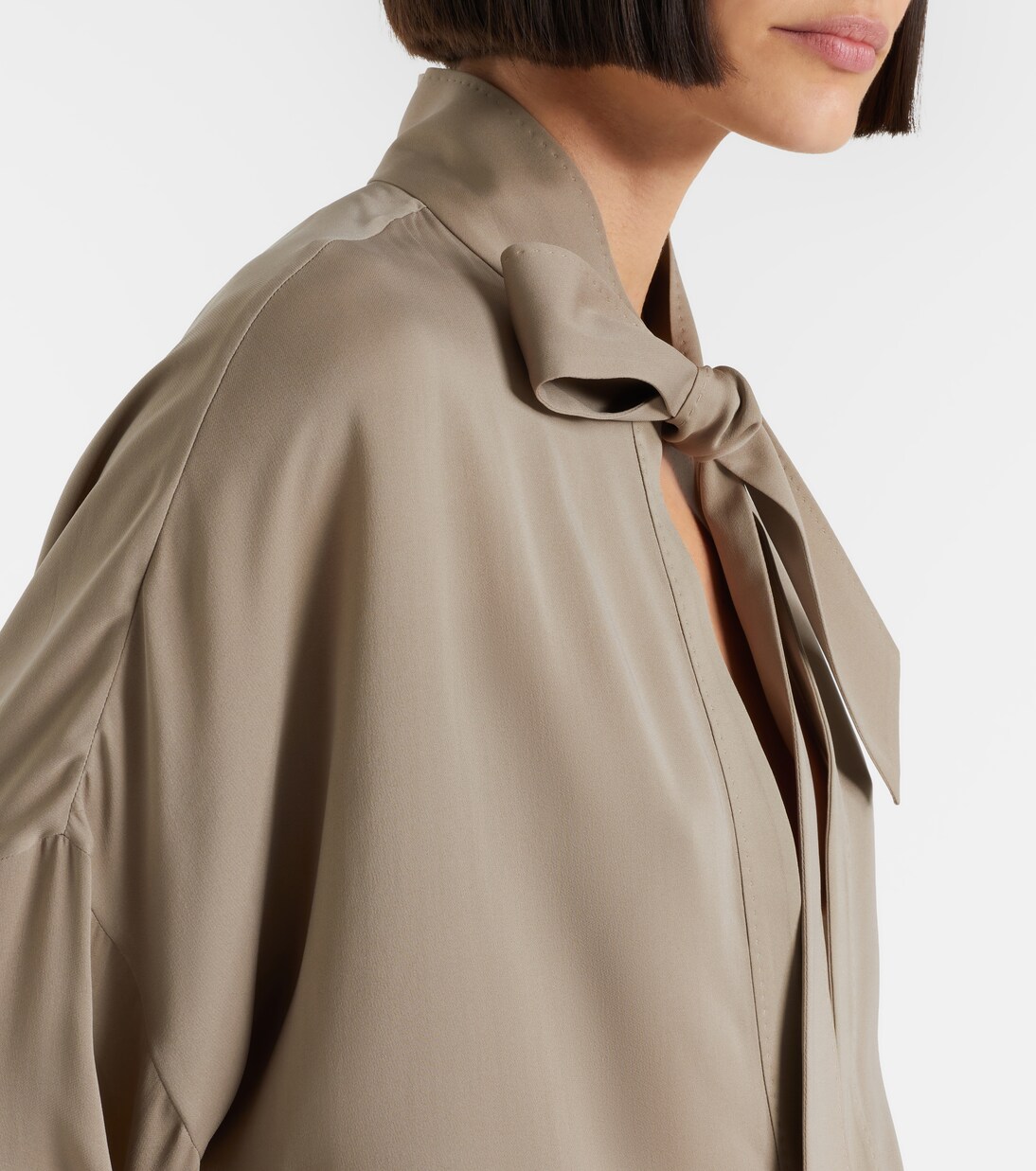 Tie-neck silk georgette blouse | Tom Ford