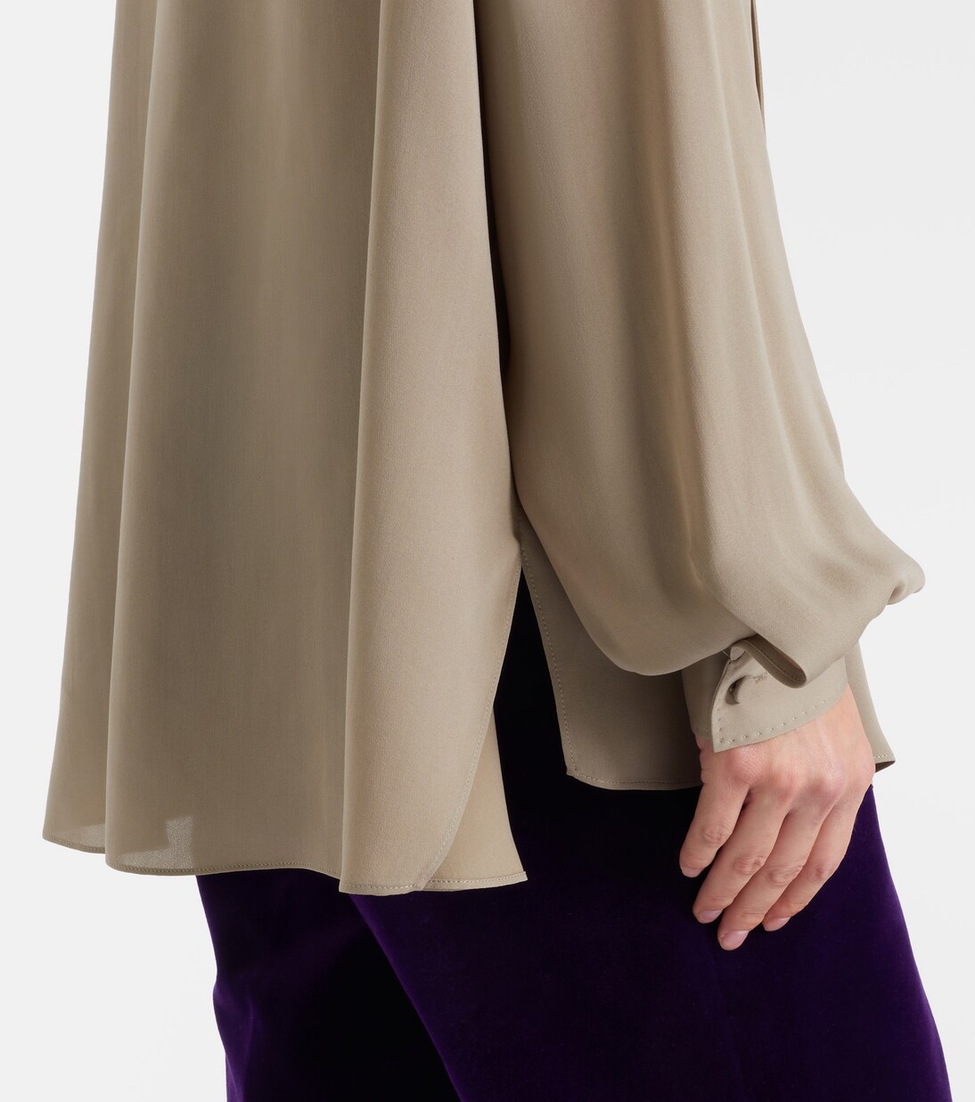 Tie-neck silk georgette blouse | Tom Ford