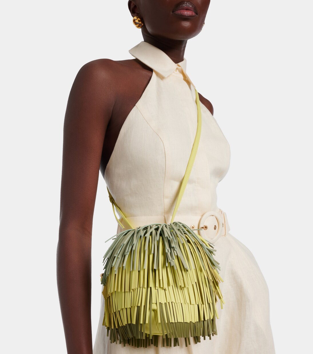 Fringe ombré leather crossbody bag | Zimmermann