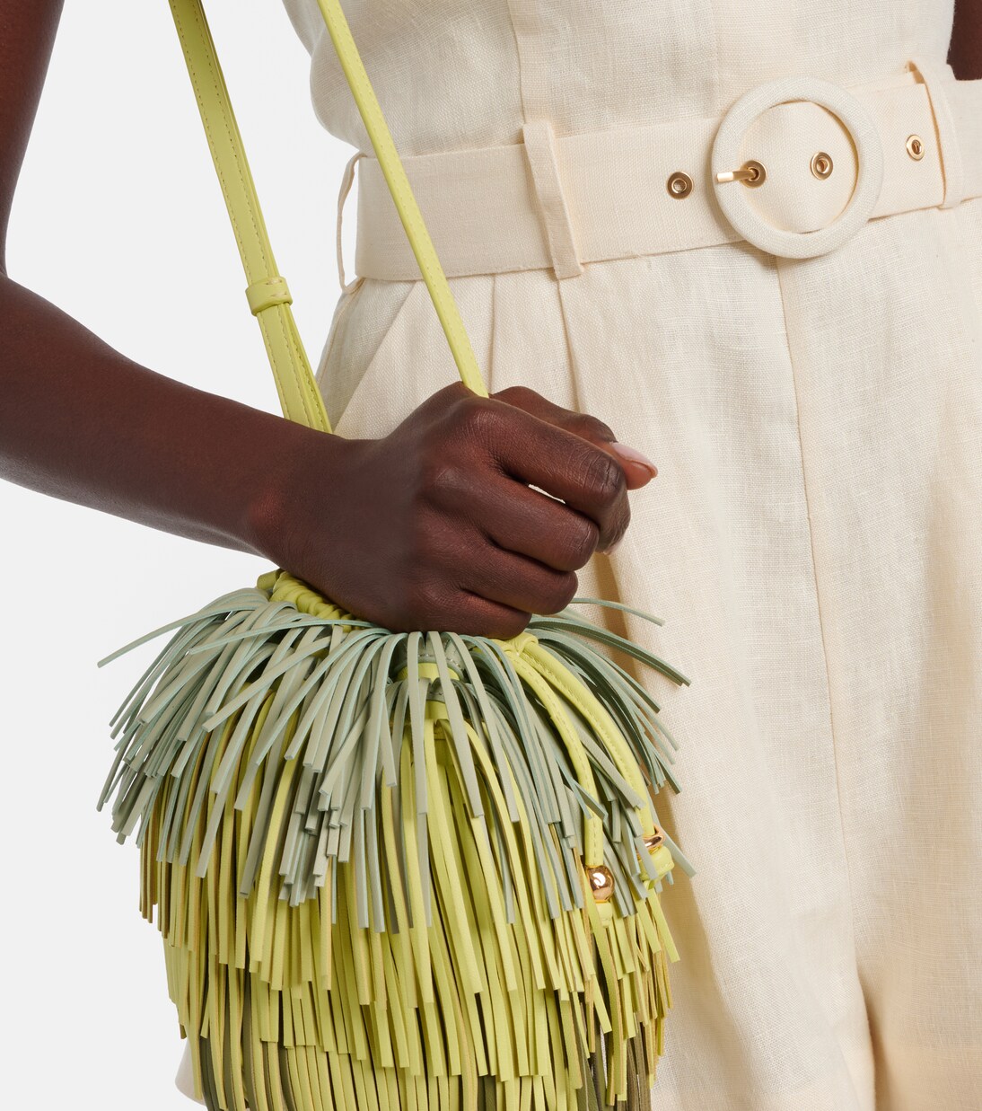Fringe ombré leather crossbody bag | Zimmermann