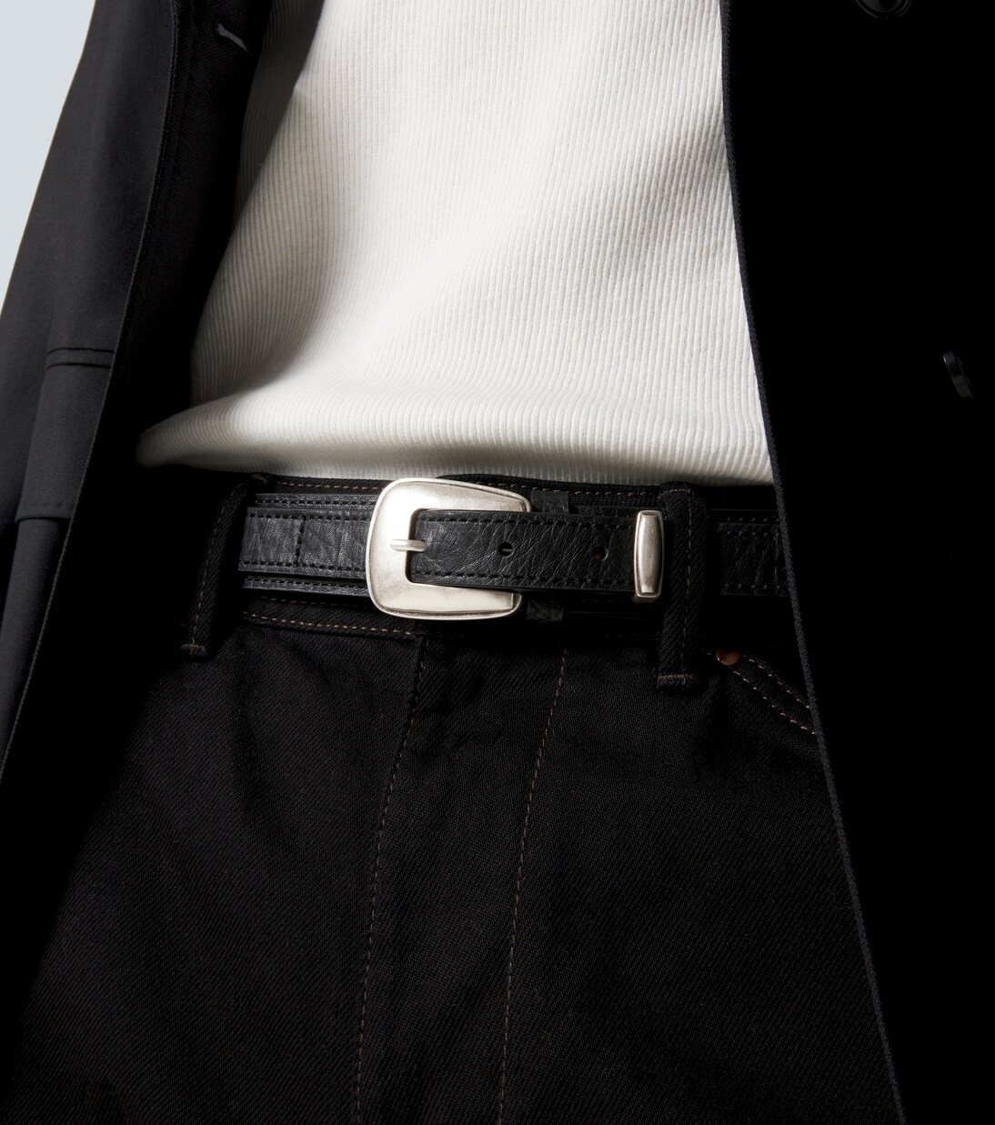 Layered leather belt | Lemaire