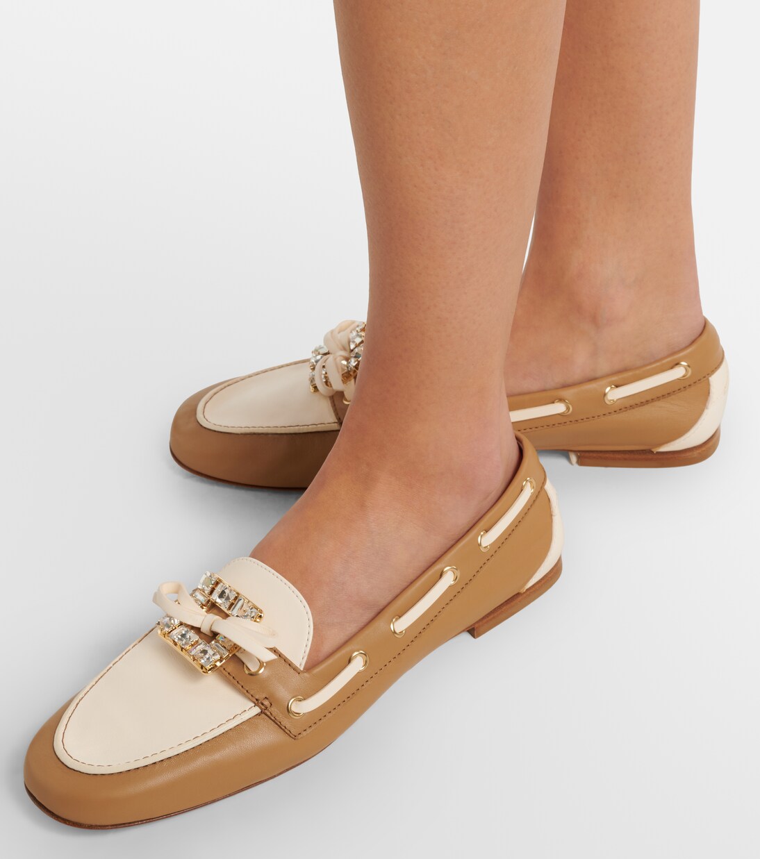 Verzierte Segelschuhe aus Leder | Roger Vivier