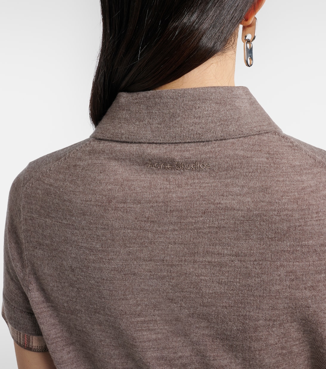 Checked layered wool polo sweater | Acne Studios