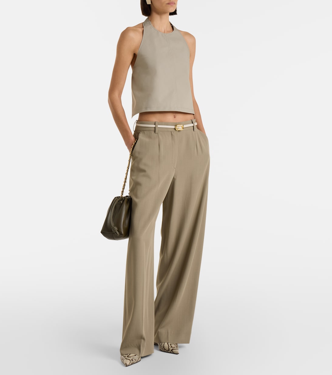 Halterneck cotton-blend top | Wardrobe.NYC