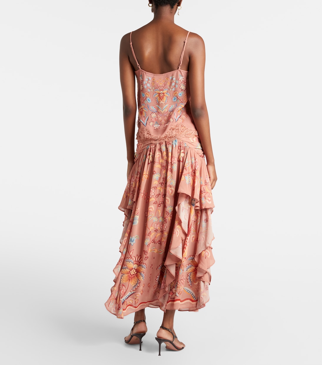 花卉蕾丝边饰荷叶边加长半身裙 | Farm Rio