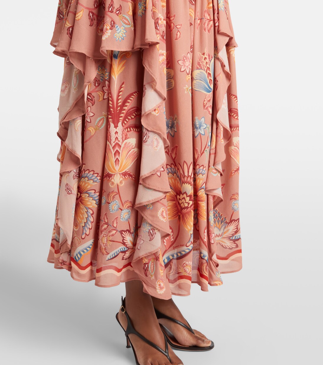 花卉蕾丝边饰荷叶边加长半身裙 | Farm Rio