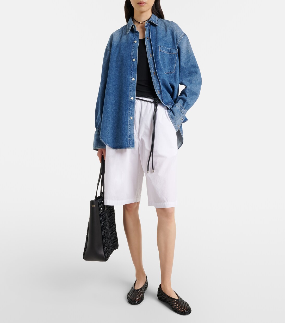 Tomoko cotton poplin shorts | Velvet