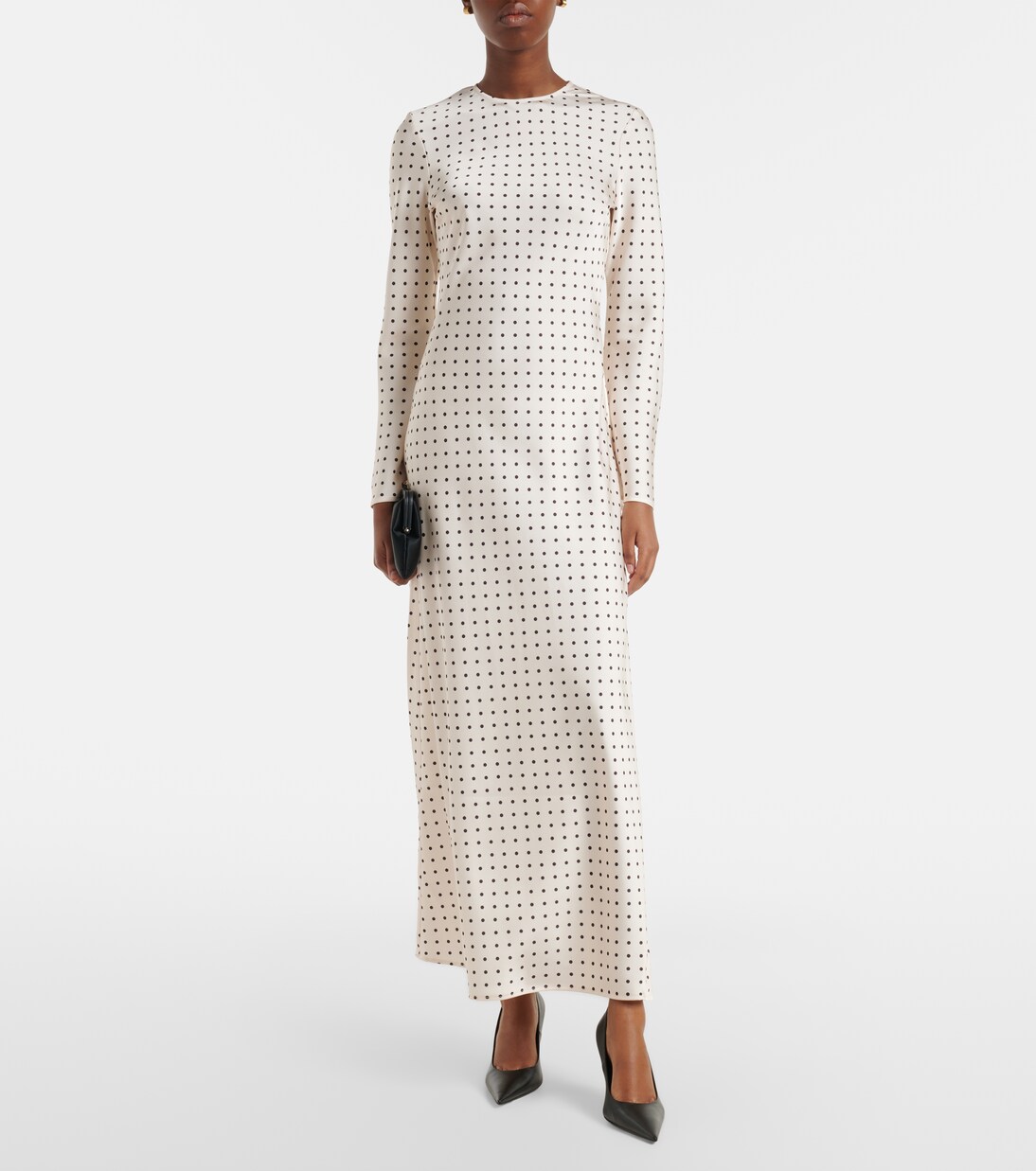 Polka-dot satin maxi dress | Rotate