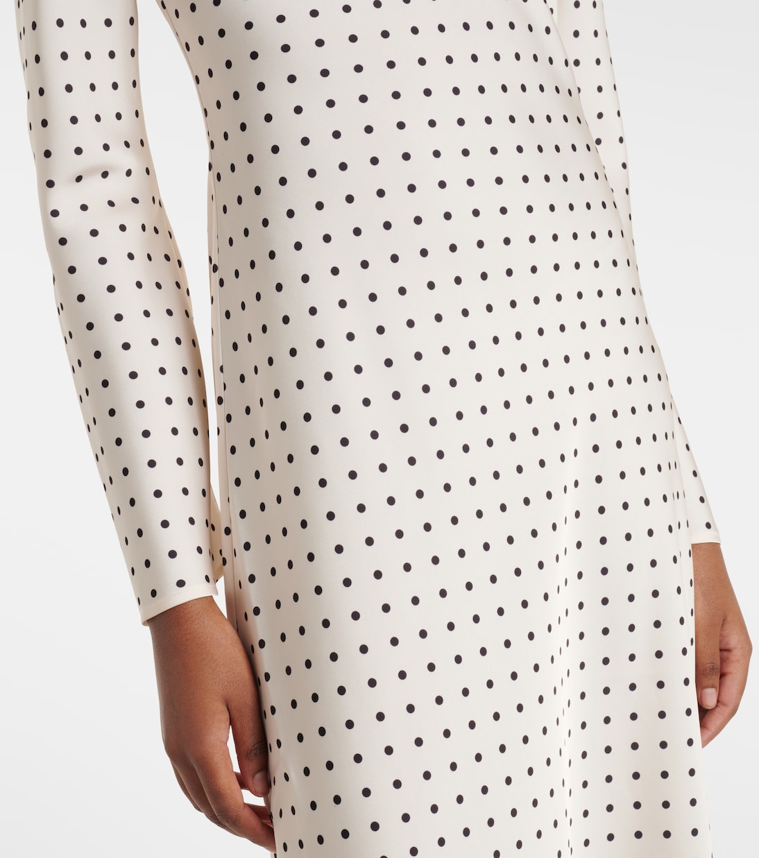 Polka-dot satin maxi dress | Rotate