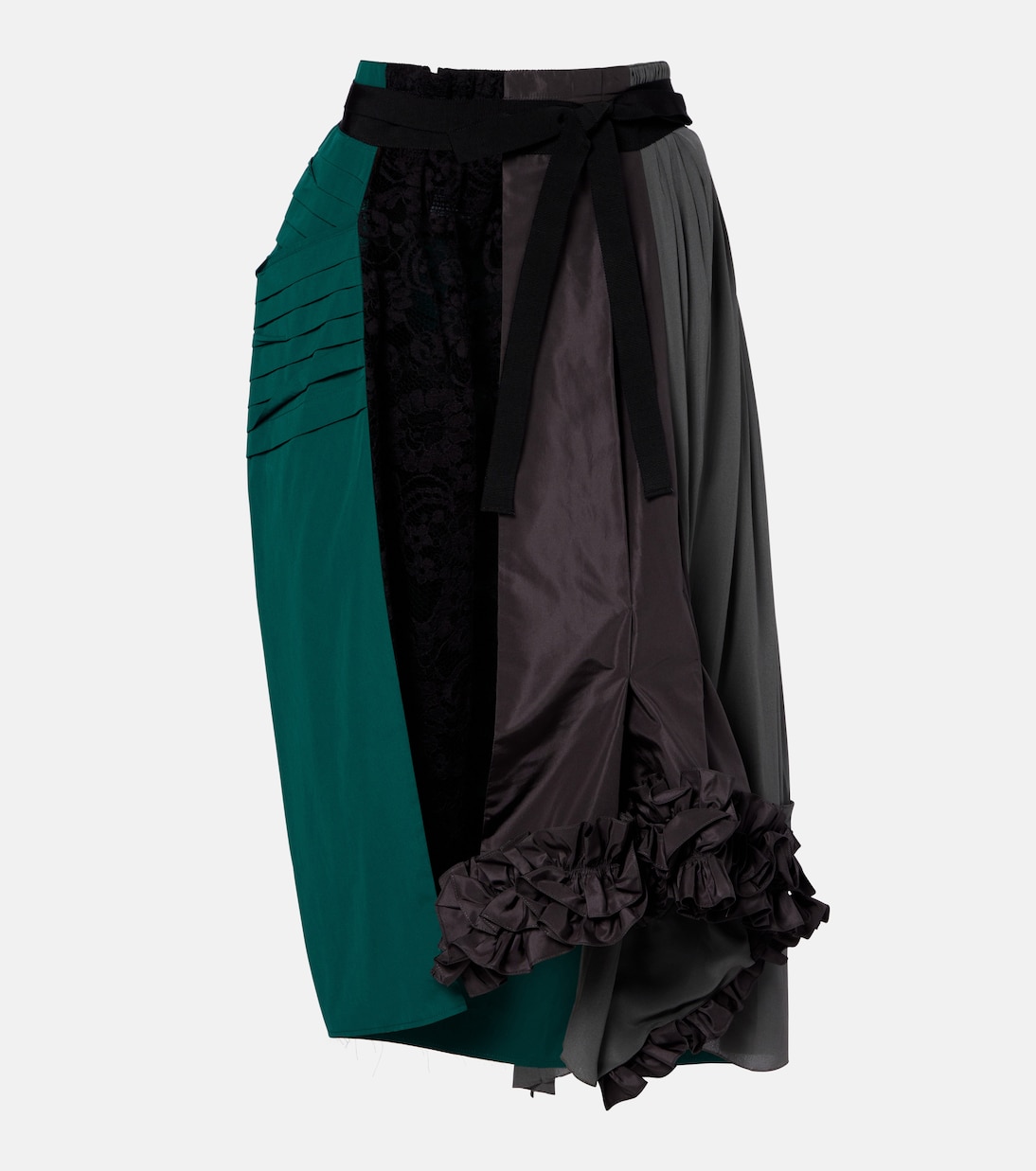 Paneled belted midi skirt | Prada