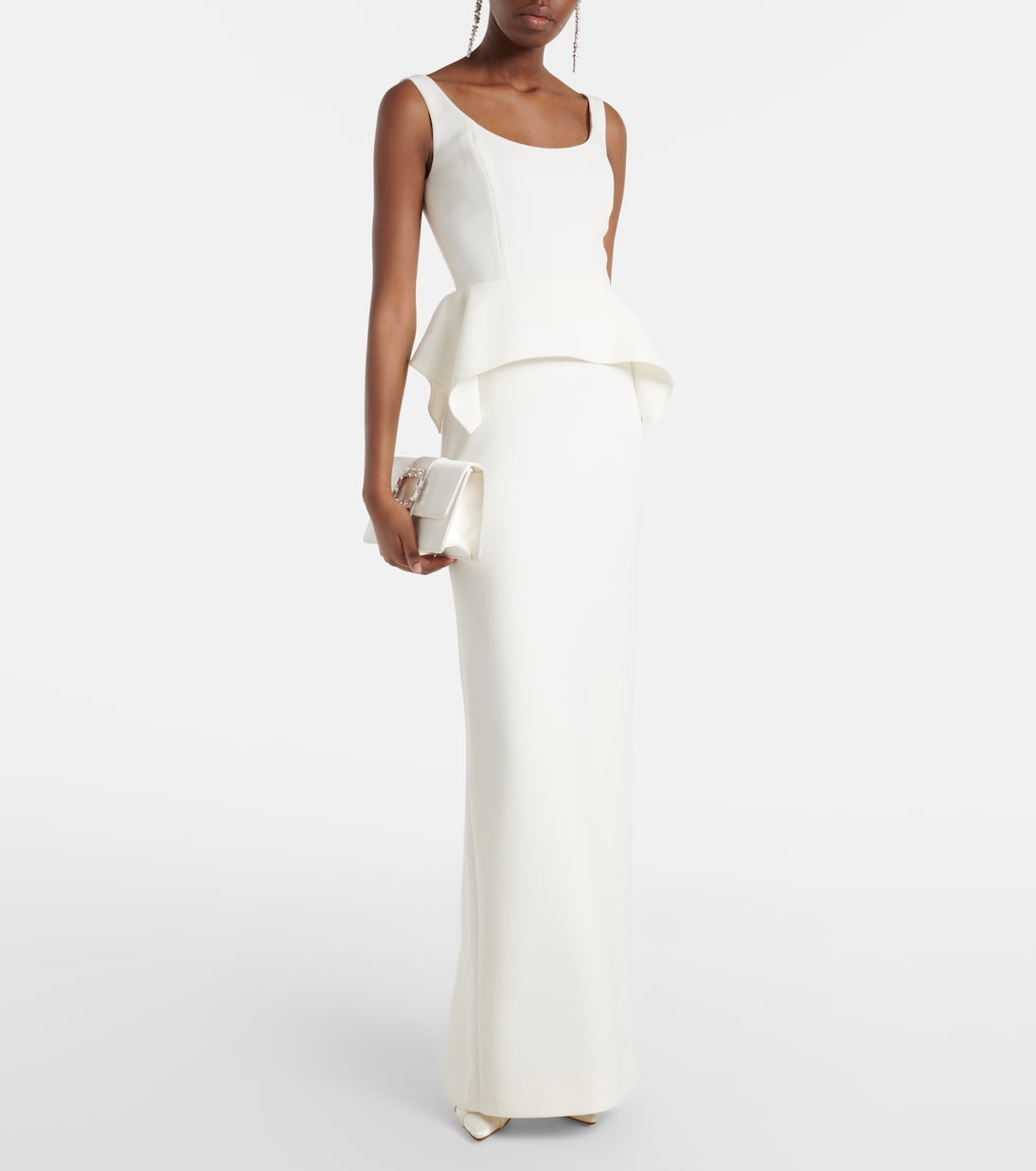 Vestido de fiesta de crepé con peplum | Roland Mouret
