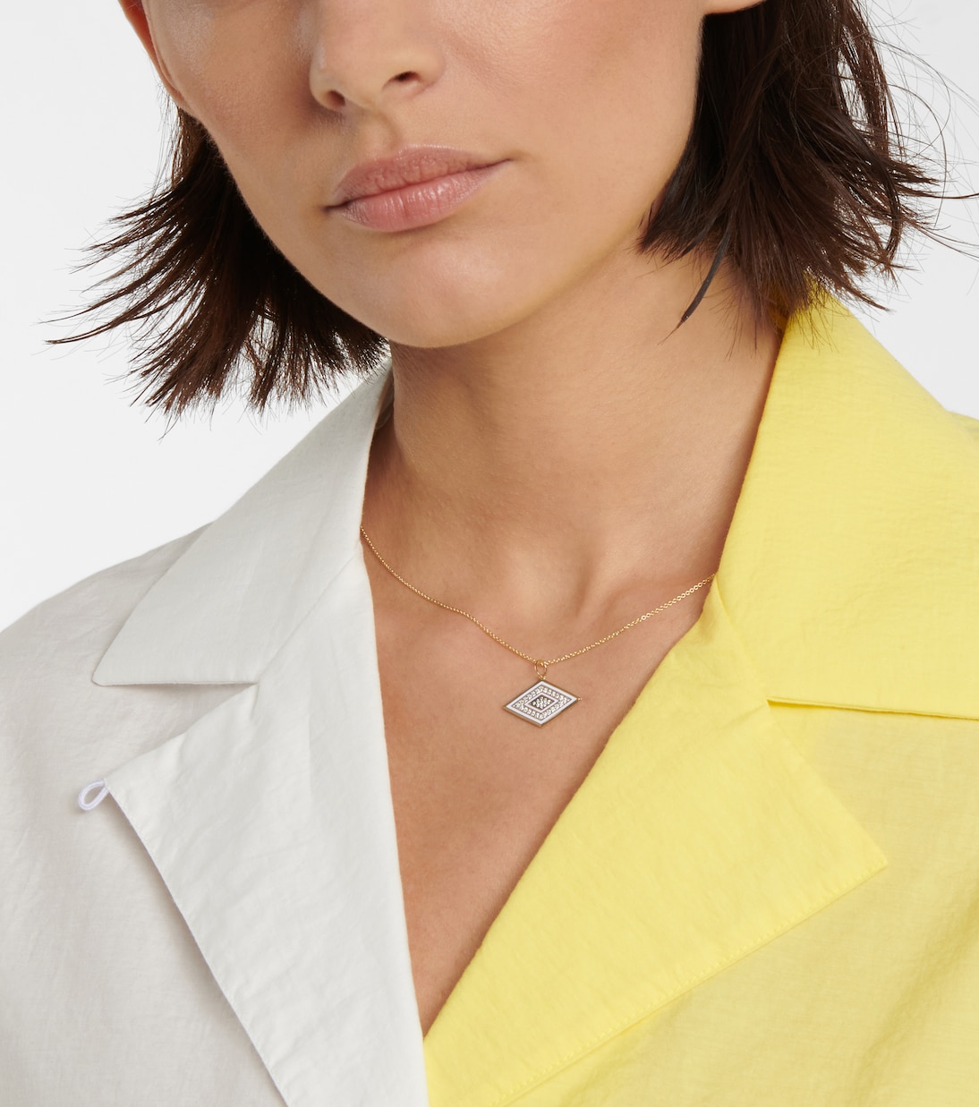 Collier Groovy Eye en or jaune 14 ct et diamants | Sydney Evan
