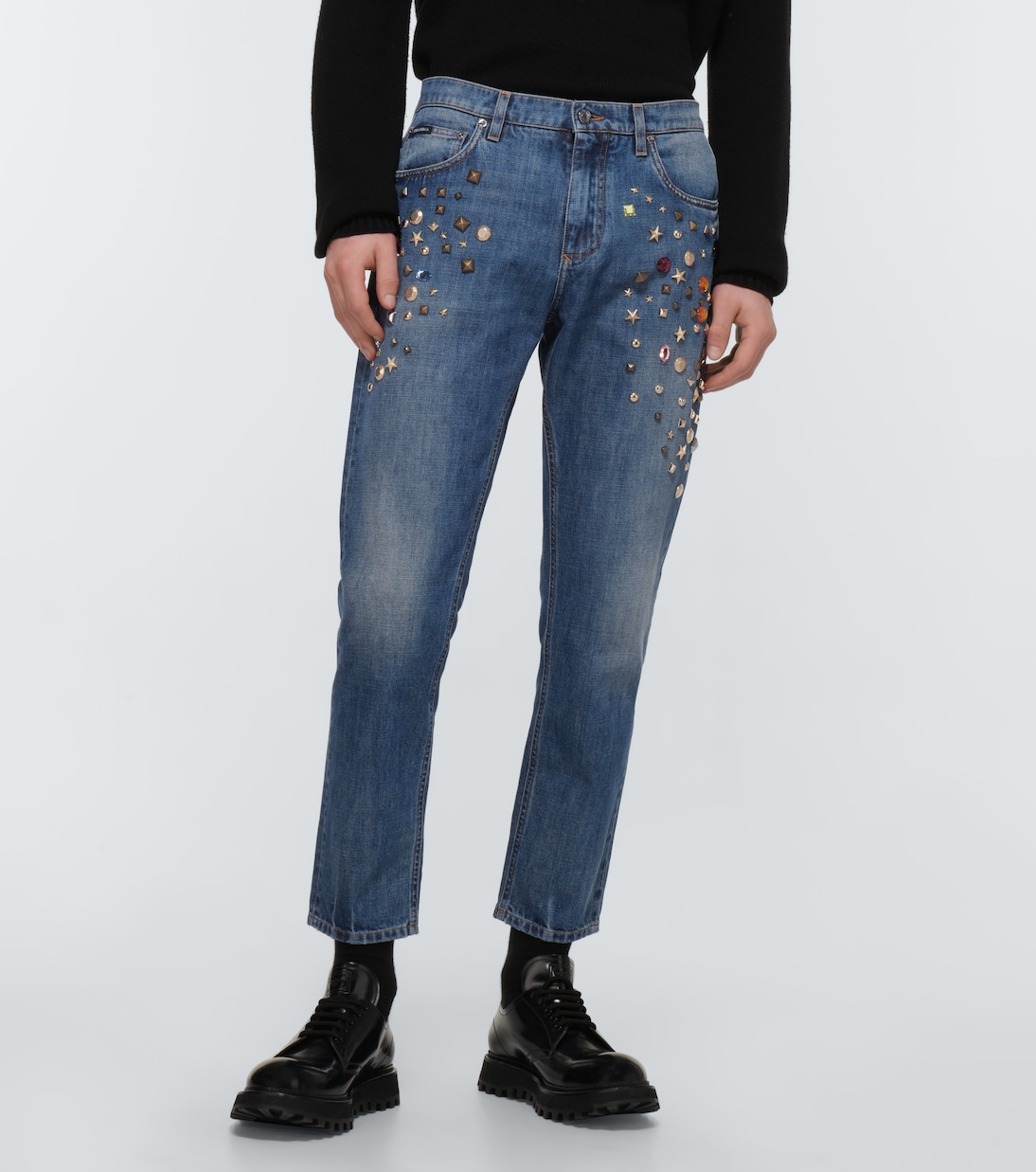Jeans rectos con adornos | Dolce&Gabbana