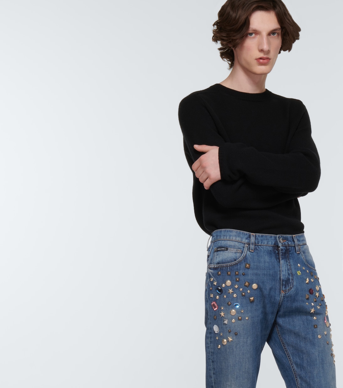 Jeans rectos con adornos | Dolce&Gabbana