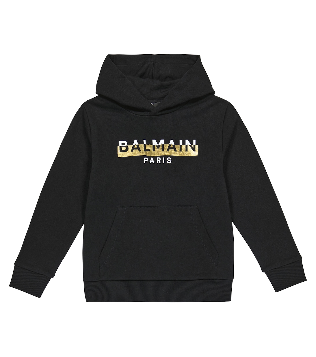 Felpa in cotone con cappuccio e logo | Balmain Kids