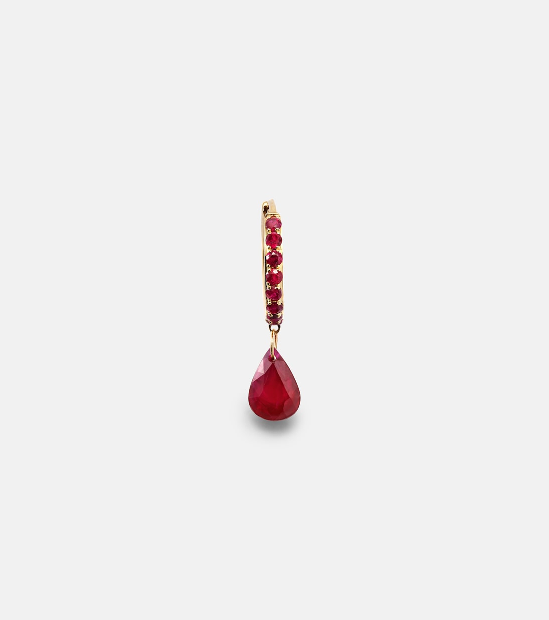Boucle d’oreille unique Piercing en or 18 ct avec rubis | Persée