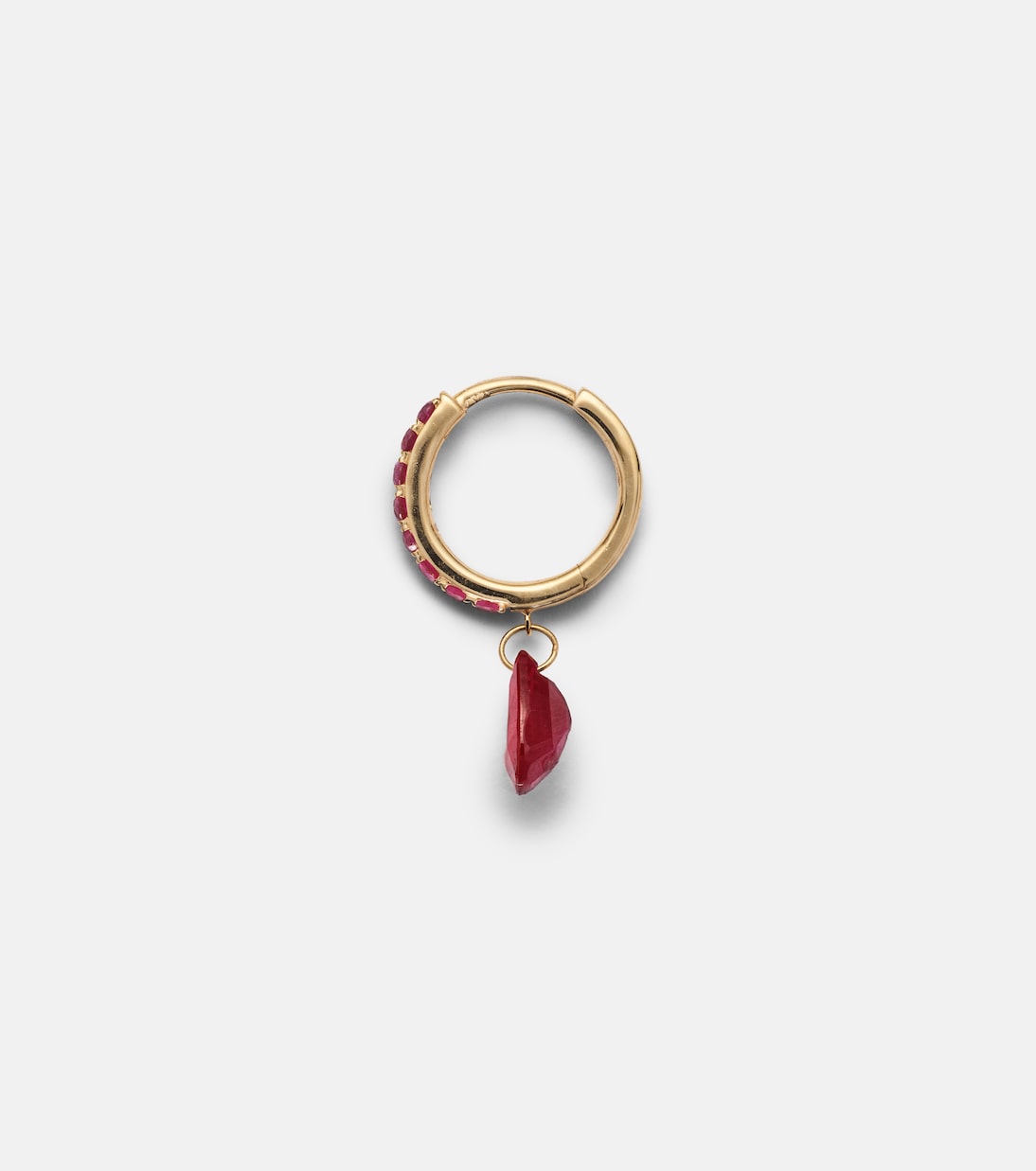 Boucle d’oreille unique Piercing en or 18 ct avec rubis | Persée