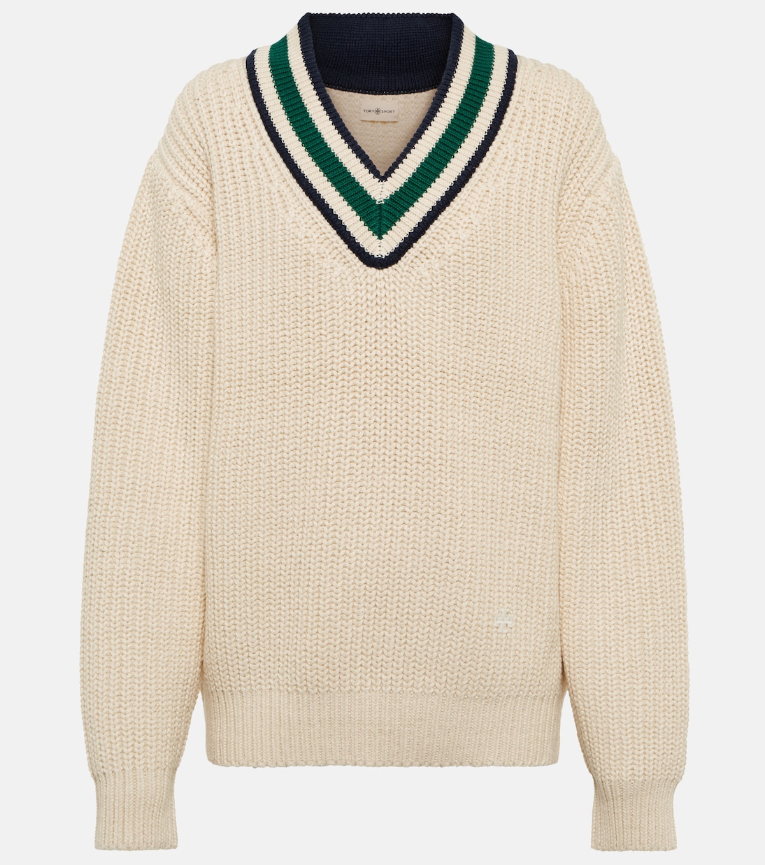 Chevron cotton sweater | Tory Sport