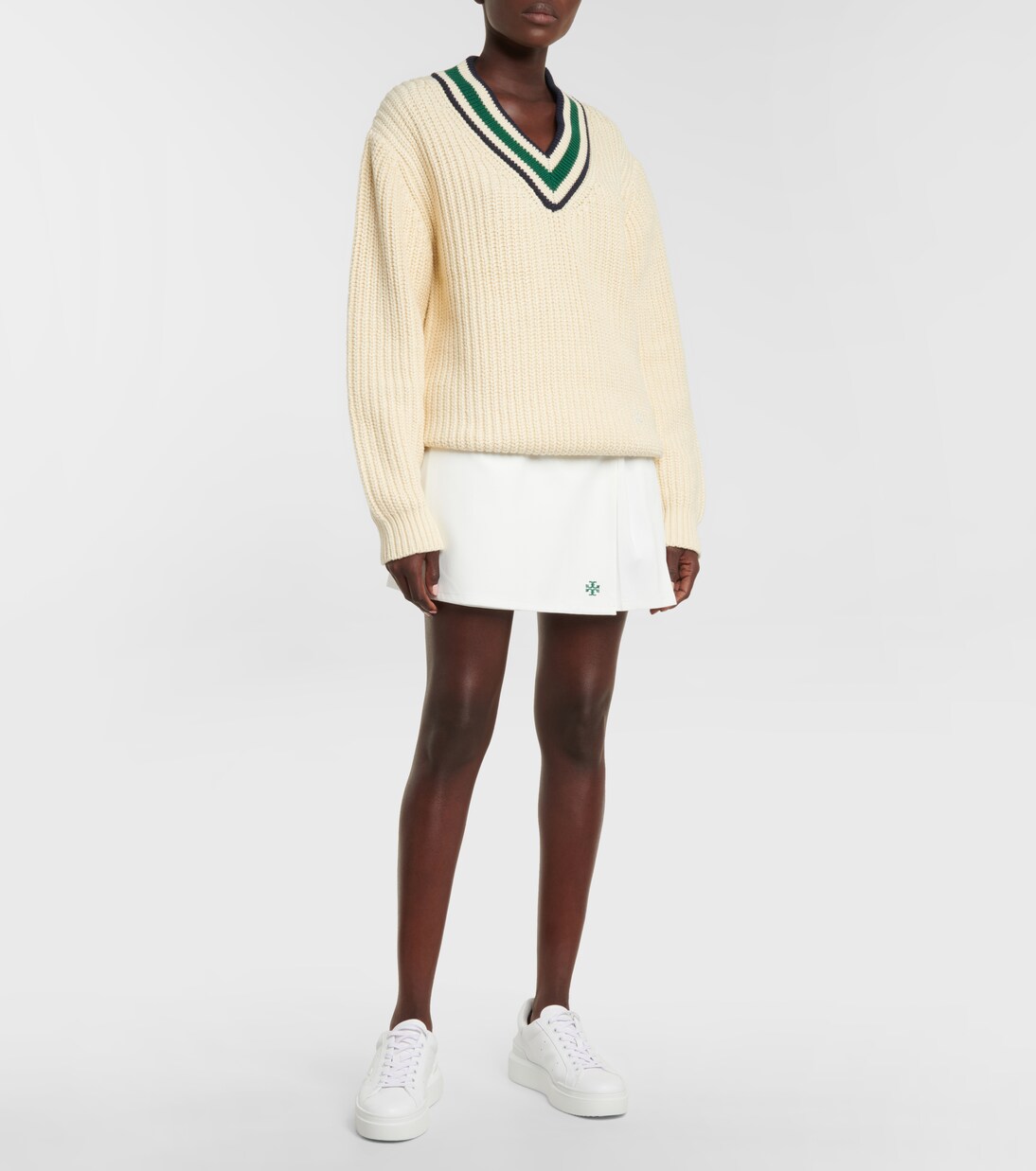 Chevron cotton sweater | Tory Sport