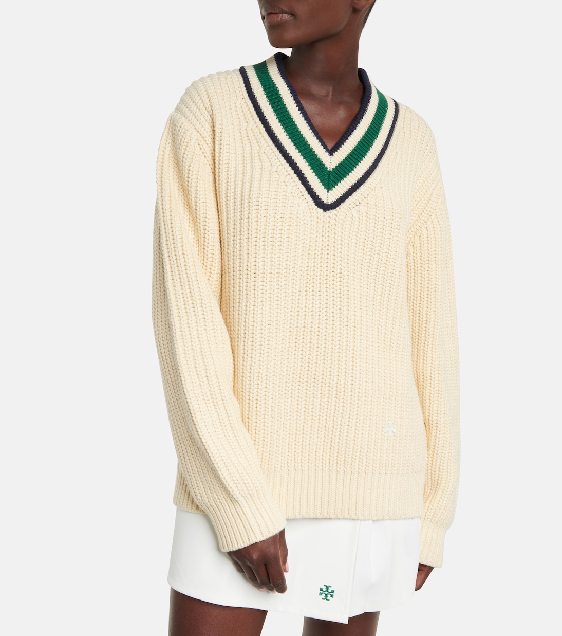 Chevron cotton sweater | Tory Sport