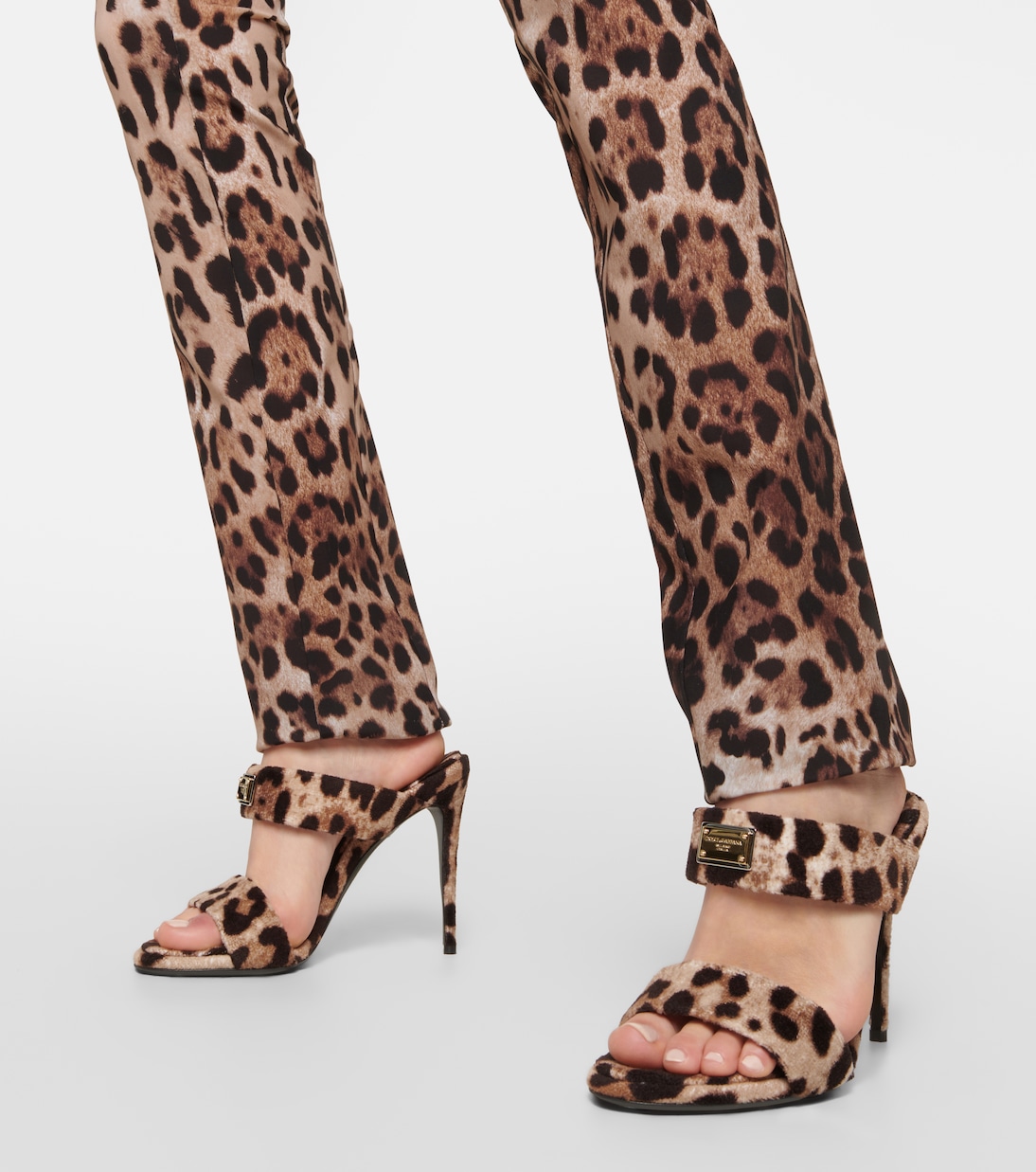 x Kim - Mules in spugna con stampa | Dolce&Gabbana