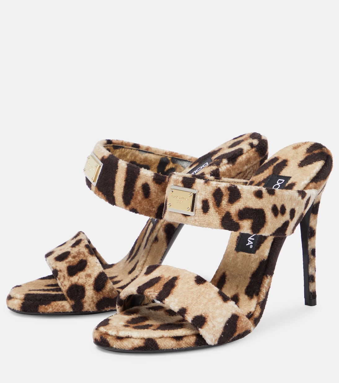 x Kim - Mules in spugna con stampa | Dolce&Gabbana