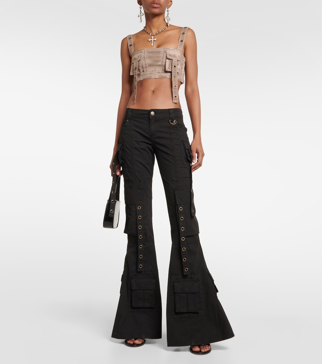 Jean évasé à taille basse et ornements | Blumarine