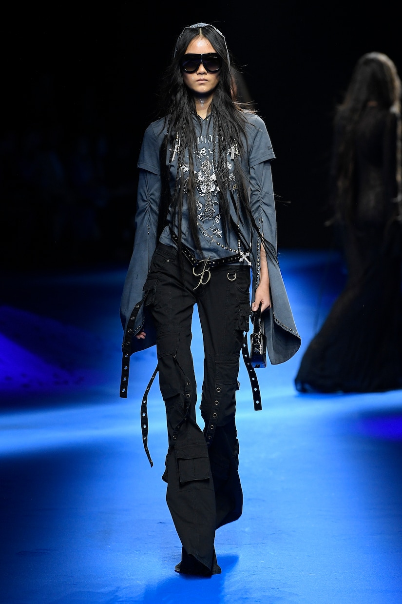 Jean évasé à taille basse et ornements | Blumarine