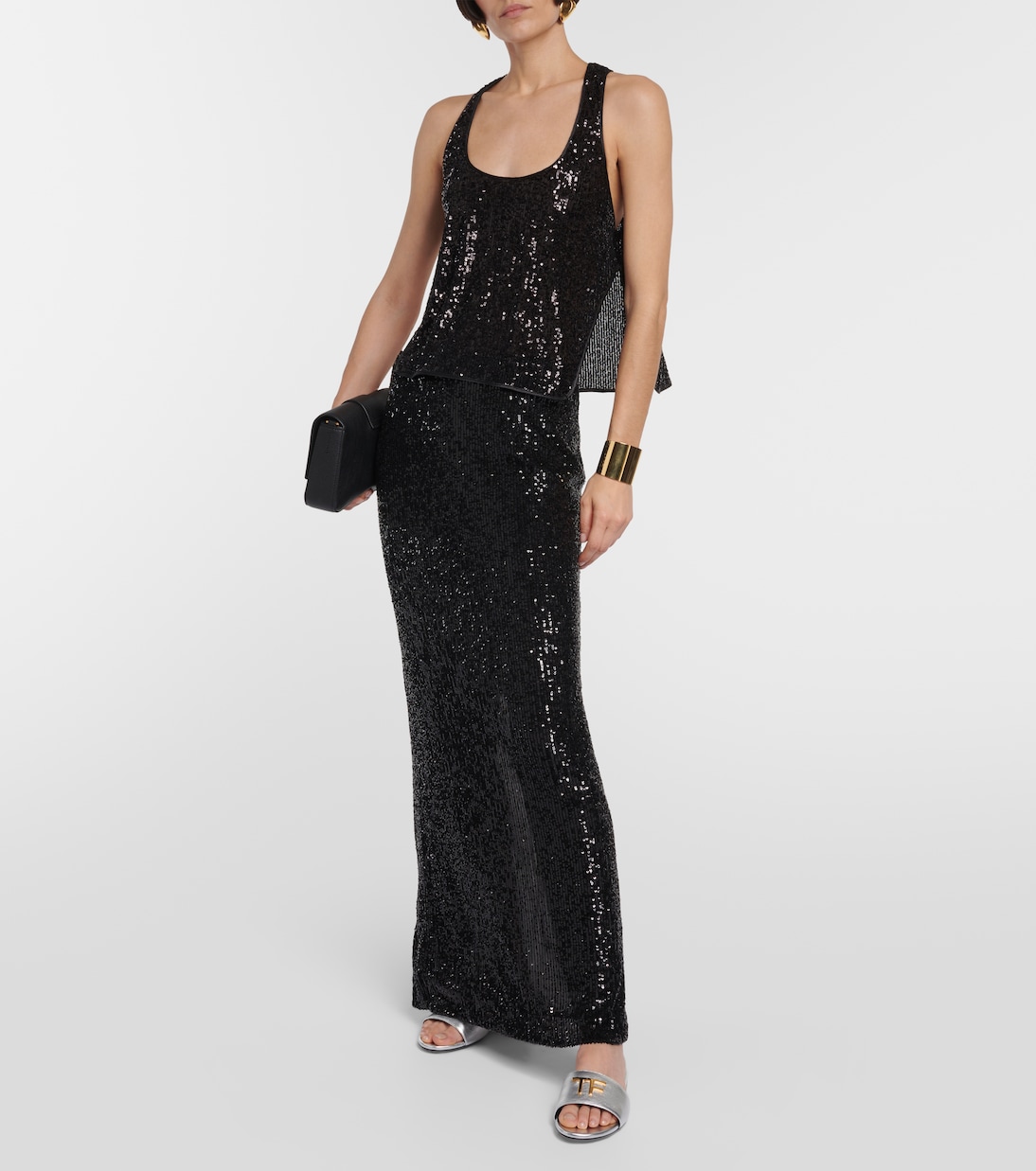 Sandali TF in pelle metallizzata | Tom Ford