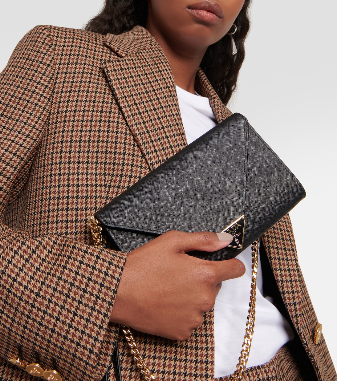 Borsa a tracolla in pelle Saffiano PRADA per giovani trendsetter