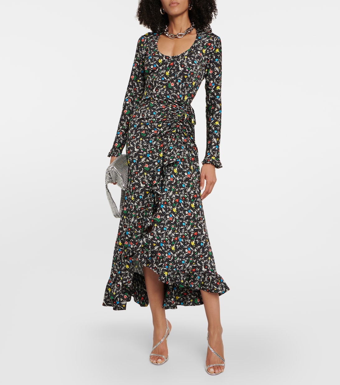 Printed wrap midi dress | Rabanne