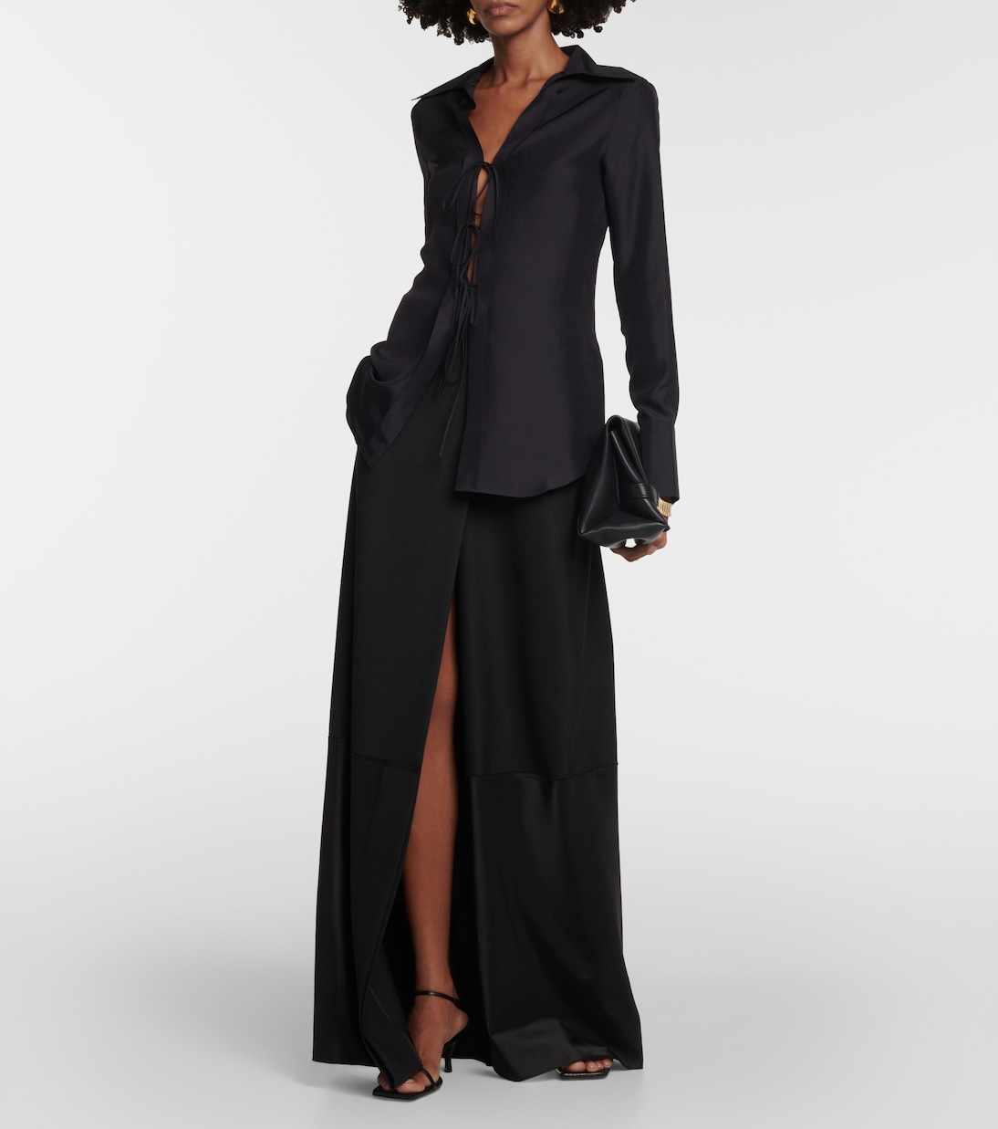 Falda larga en mezcla de lana | Victoria Beckham