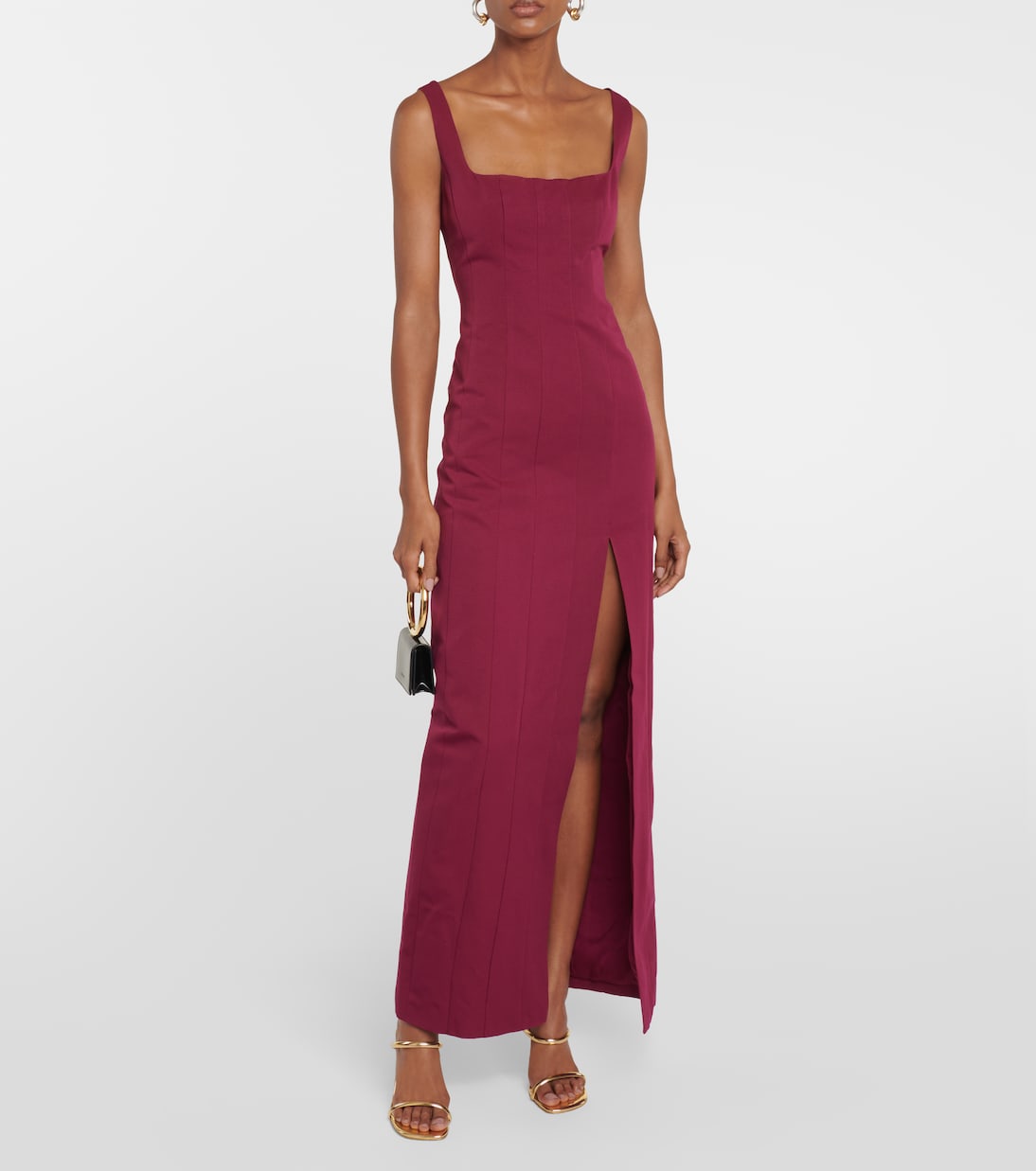 Portrait cotton-blend maxi dress | Staud