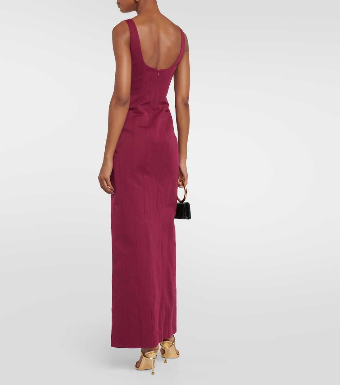 Portrait cotton-blend maxi dress | Staud
