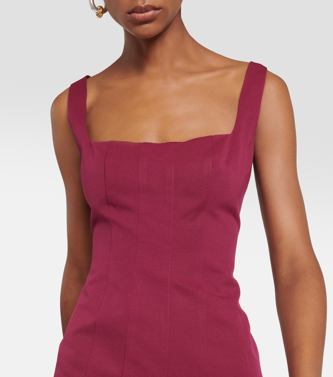 Portrait cotton-blend maxi dress | Staud