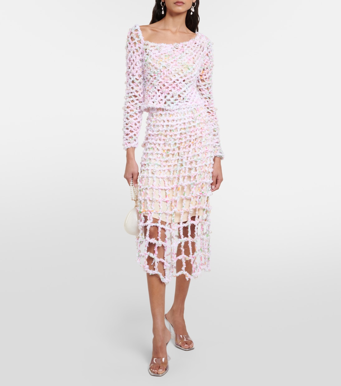 Gonna midi in crochet con perline | Susan Fang