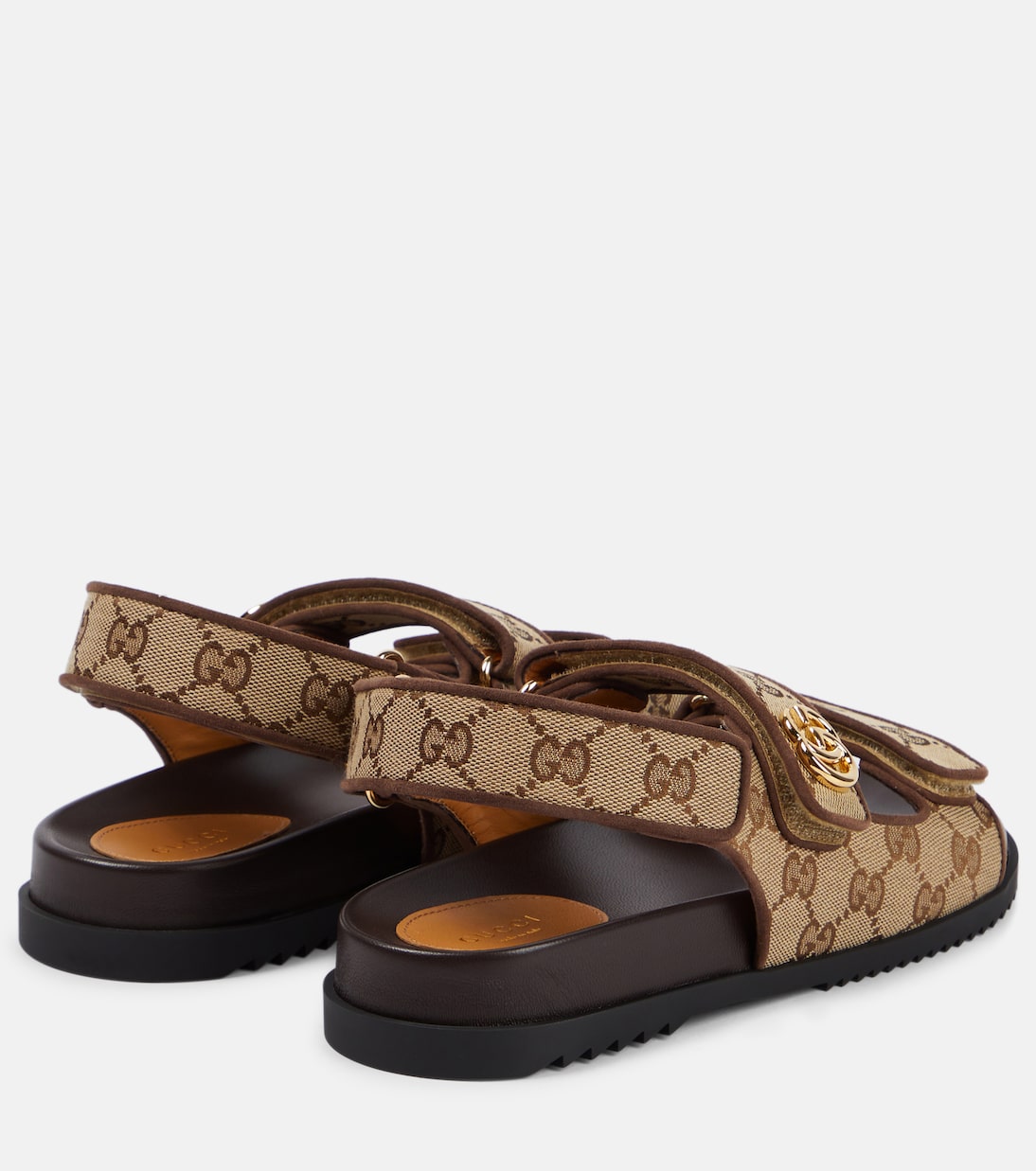 Double G canvas sandals in beige Gucci Mytheresa